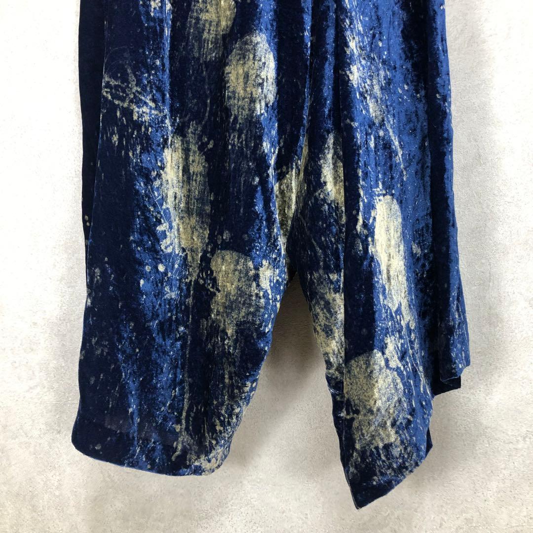 Y's ワイズ 2019SS ベロア サルエルワイドパンツ ネイビー