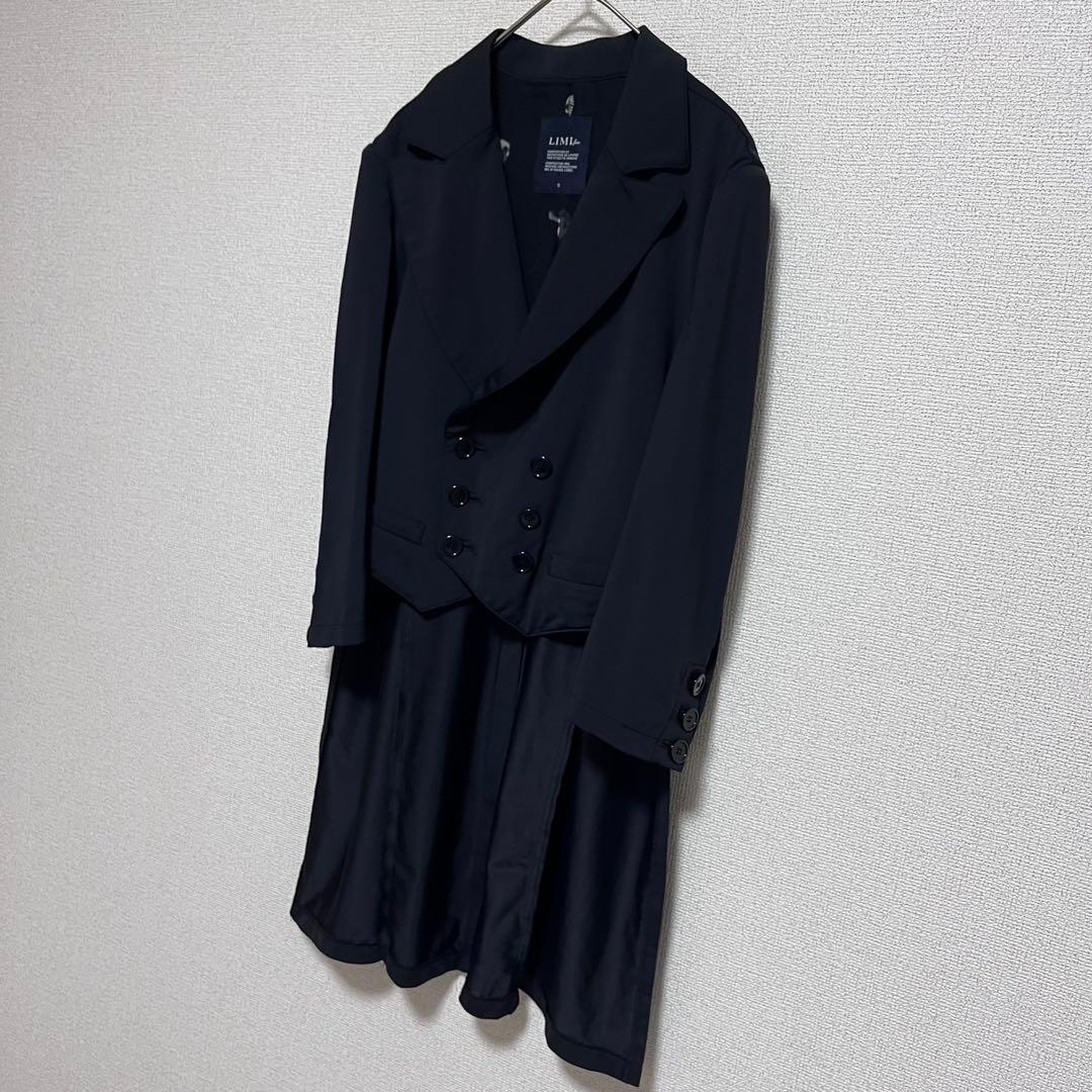 Re7k　　　ナイロン　燕尾　ジャケット　コート　ダブル　黒