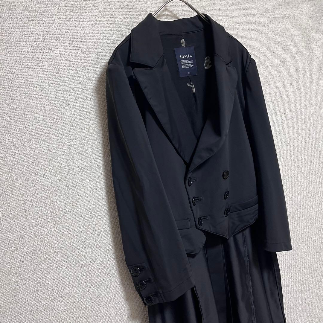 Re7k　　　ナイロン　燕尾　ジャケット　コート　ダブル　黒