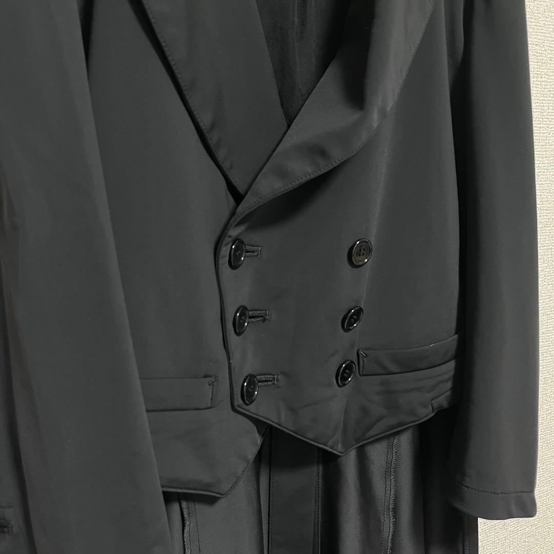 Re7k　　　ナイロン　燕尾　ジャケット　コート　ダブル　黒