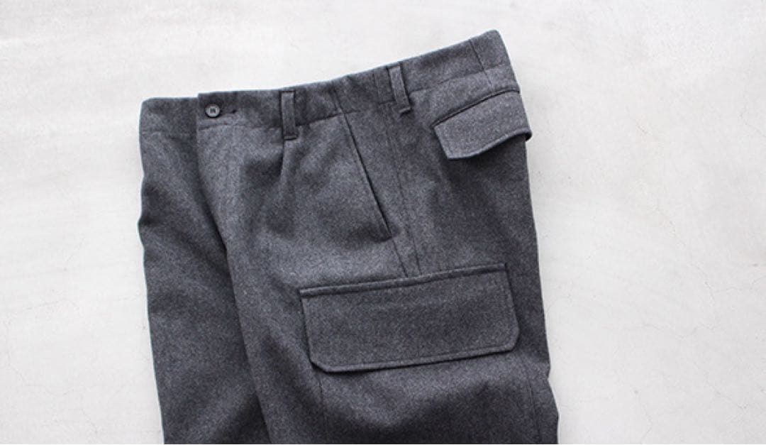 STILL BY HAND ウールメルトン　カーゴパンツ 46 PT0594