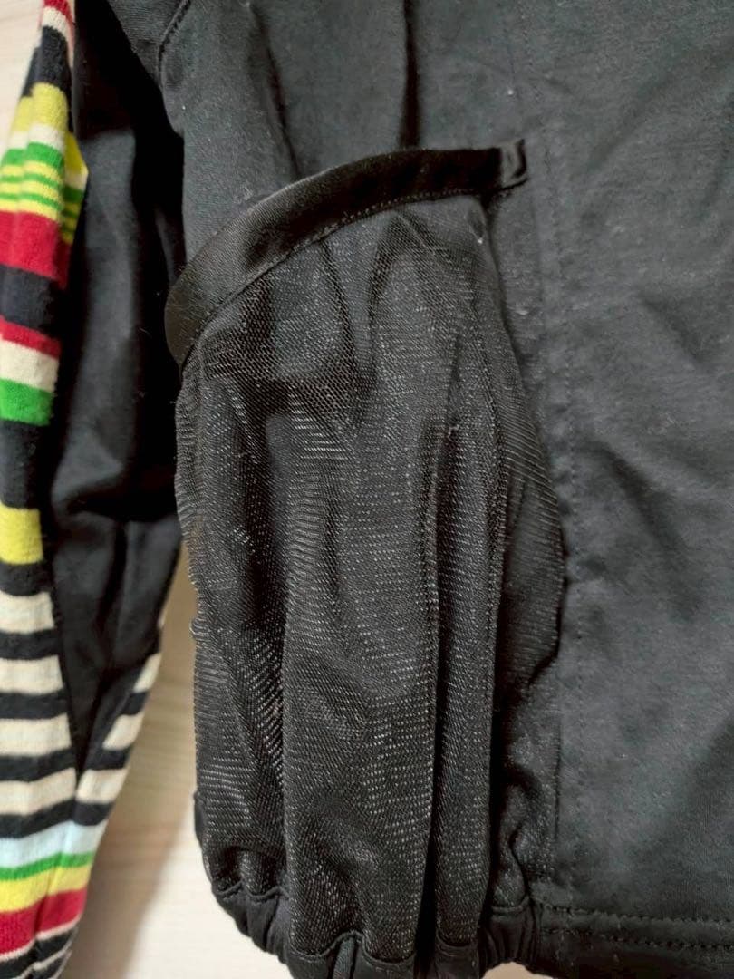 アルベロ2612◆カラフルストライプ袖フード付きパーカー