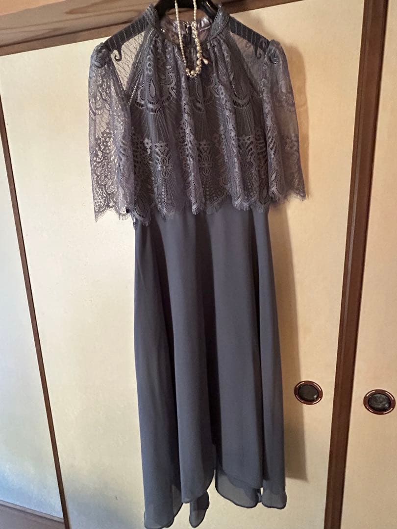 DorryDoll プチハイネックフレアレーススリーブフィッシュテールワンピース