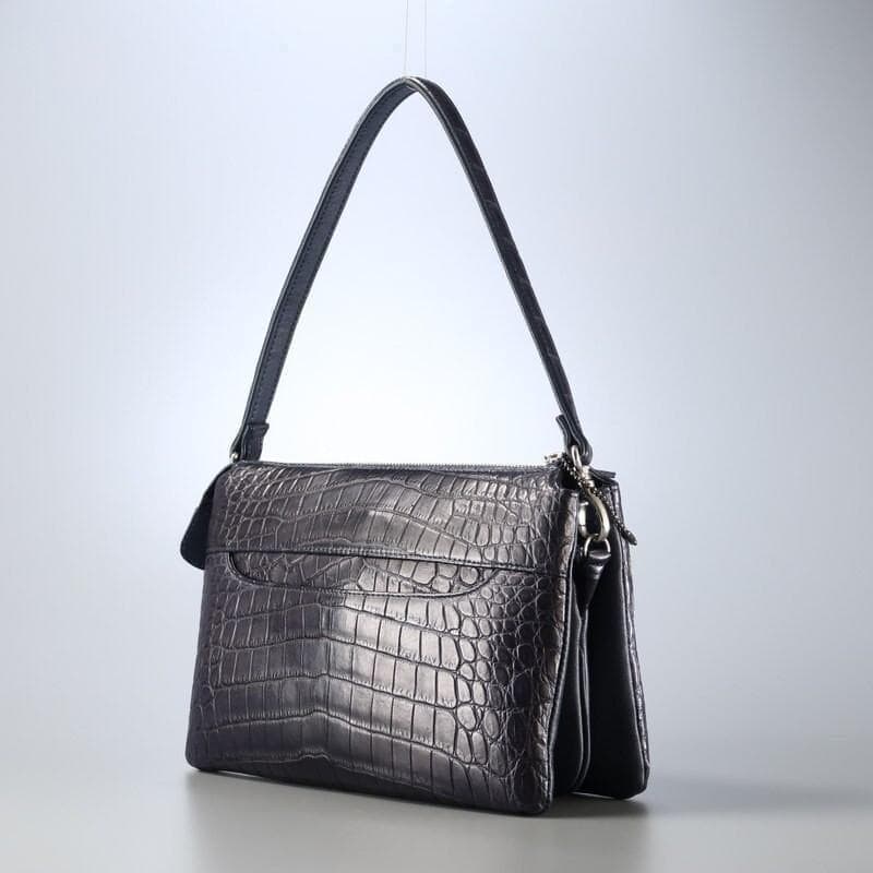 JRAタグ付 LORBEER マットクロコ　センター取り　ハンドバッグ