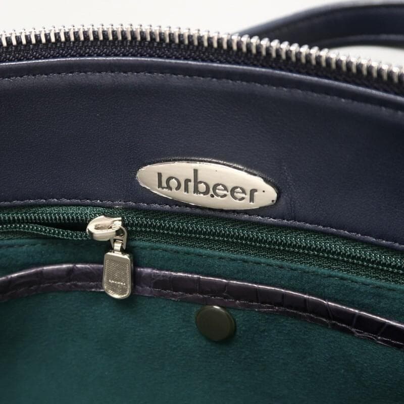 JRAタグ付 LORBEER マットクロコ　センター取り　ハンドバッグ