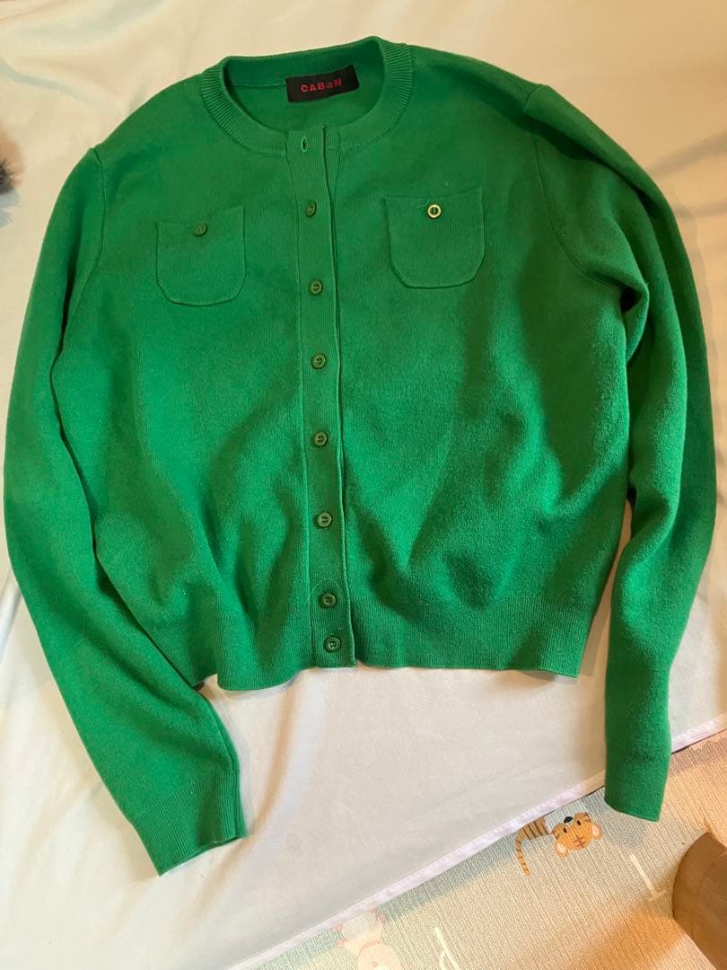 CABaN コットンカシミヤクルーネックカーディガン　Sサイズ