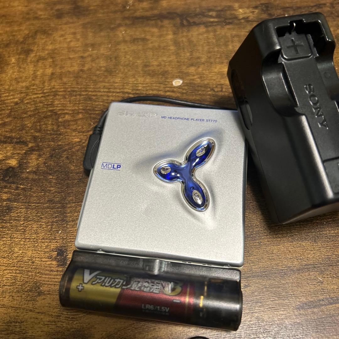 SHARP MD-ST770 ポータブルMDプレーヤー リモコン付き 美品
