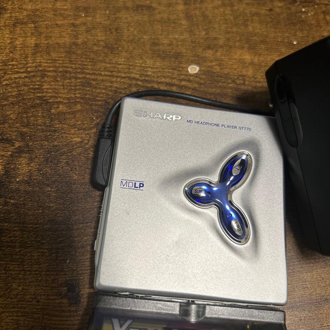 SHARP MD-ST770 ポータブルMDプレーヤー リモコン付き 美品