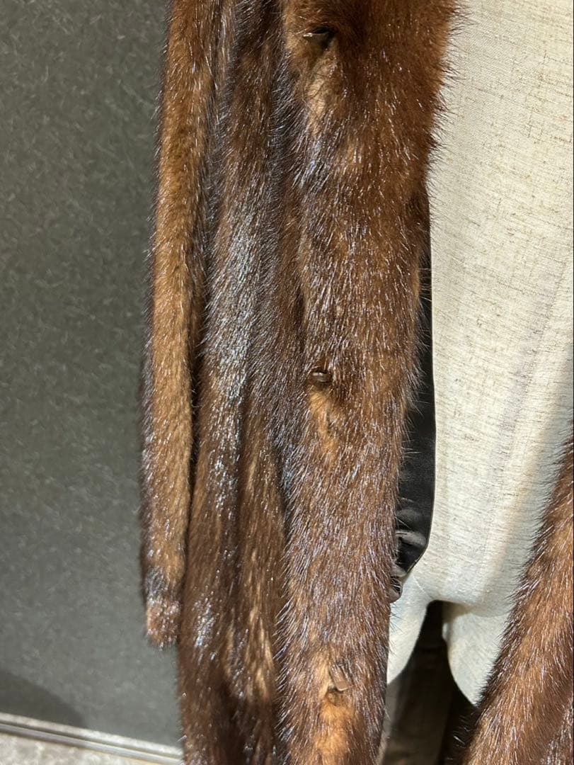 極美品ミンク毛皮ロングコート ブラウン 13