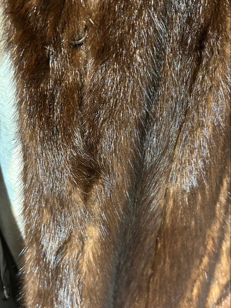 極美品ミンク毛皮ロングコート ブラウン 13