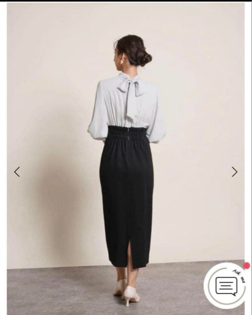 今期新品　ヤマダヤ　バックリボンワンピース　バイカラー　ドッキングワンピース