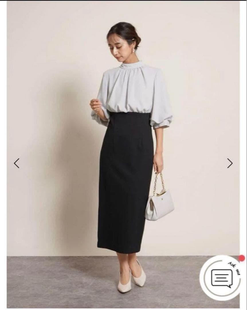 今期新品　ヤマダヤ　バックリボンワンピース　バイカラー　ドッキングワンピース