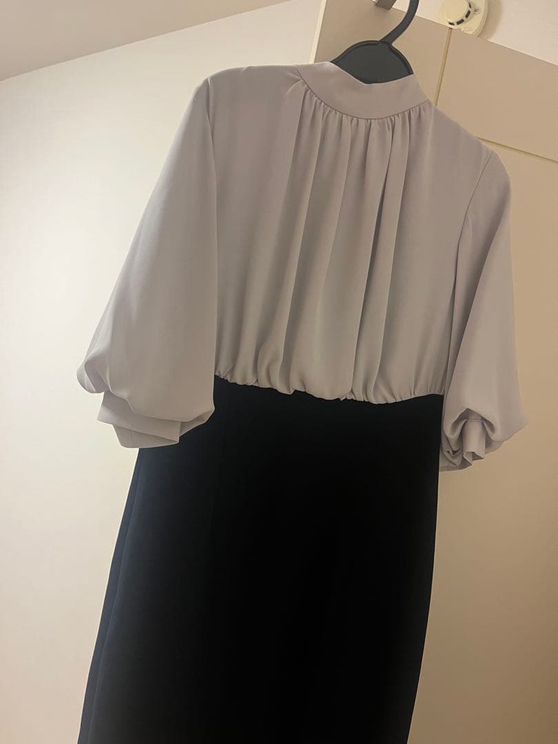 今期新品　ヤマダヤ　バックリボンワンピース　バイカラー　ドッキングワンピース