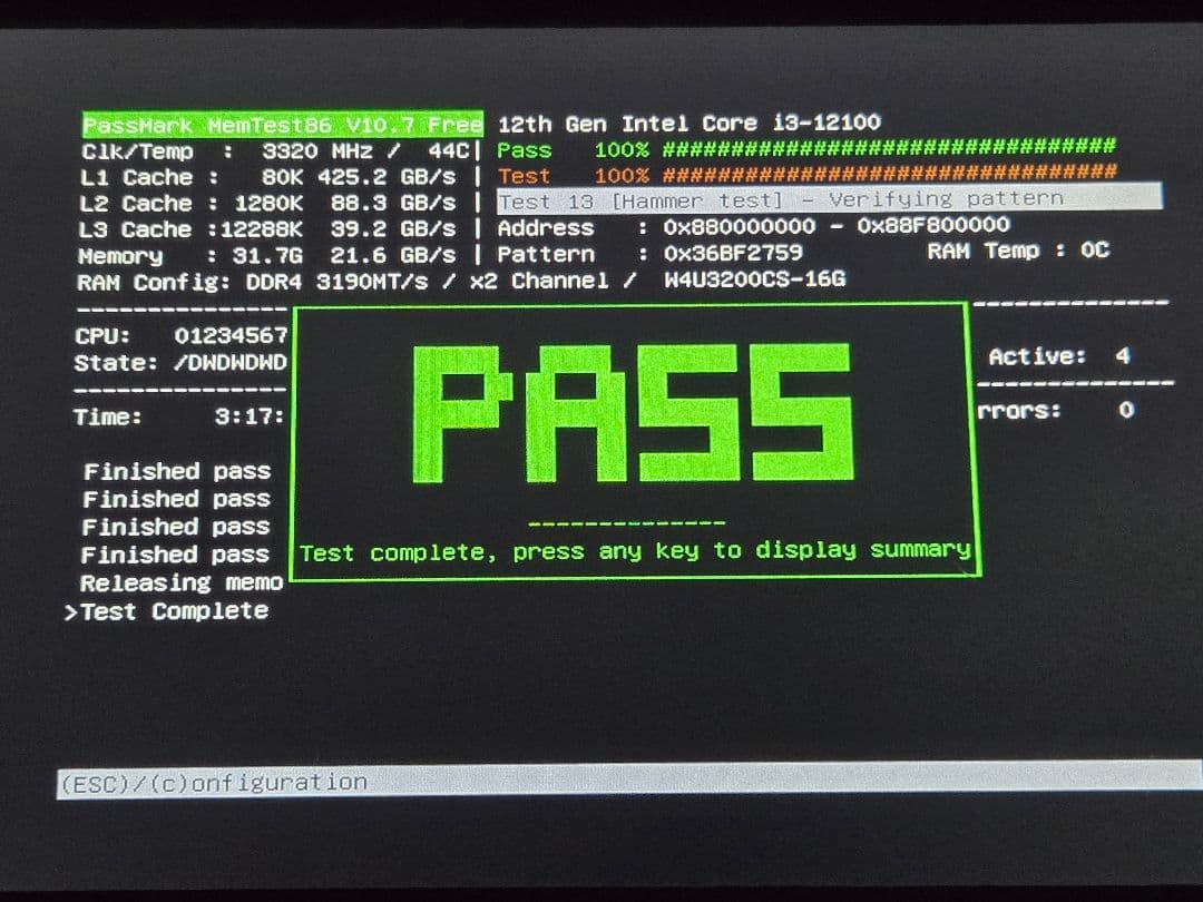 Intel 12100, 32GBメモリ, H610M-HVS/M.2 R2.0
