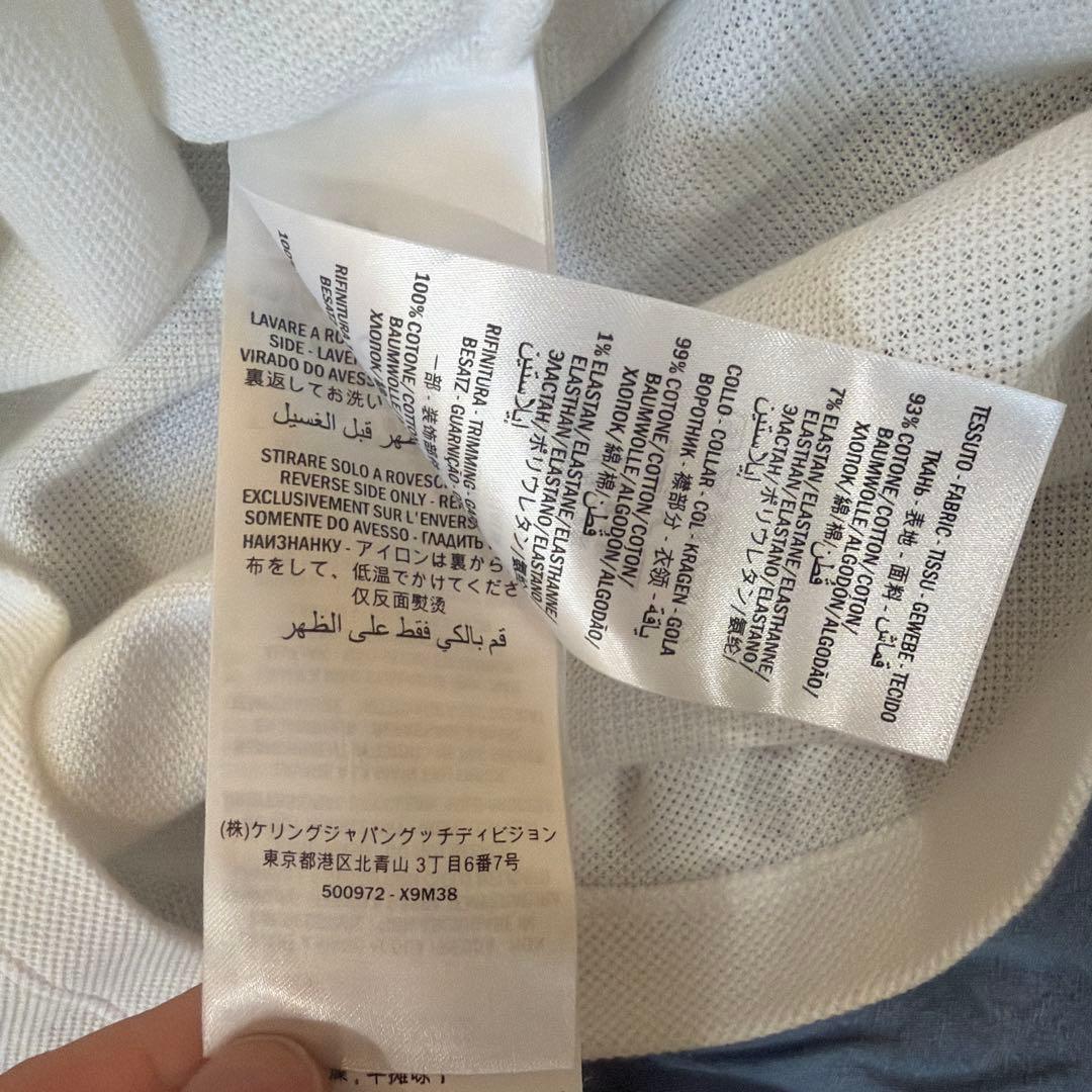 GUCCI ホワイト ポロシャツ ストライプ