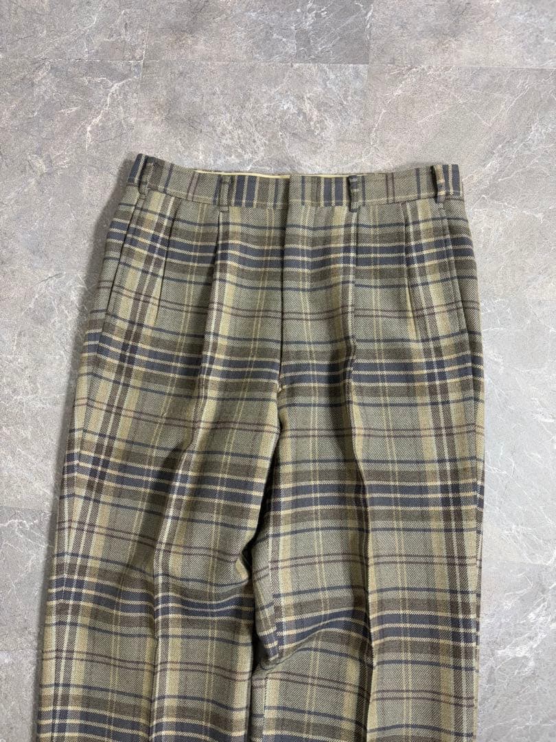 パンツ 90s Vintage wide check slacks wool gray