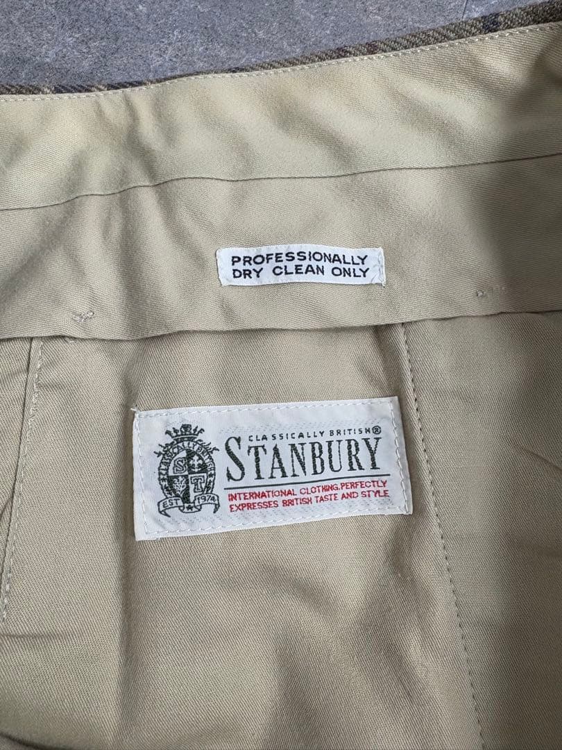 パンツ 90s Vintage wide check slacks wool gray