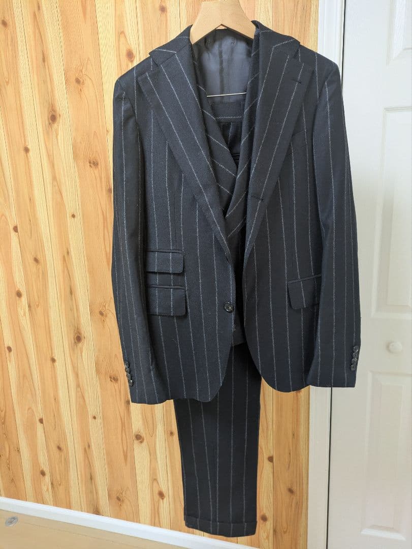 K*n様 Gabriele Pasiniストライプダブルベスト3ピーススーツ46