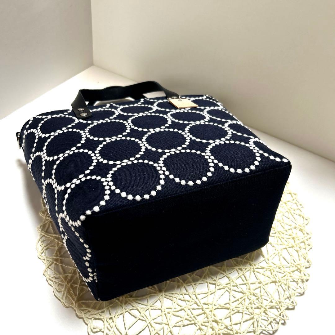 「専用」ミナペルホネン舟形トートファスナー付き　ハンドメイド