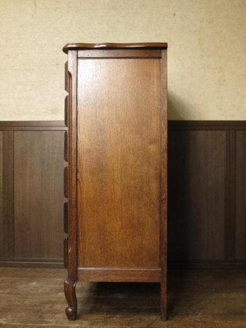 ルーマニア製 オーク材 猫脚 クラシック 6ドロアー 彫刻 チェスト/整理タンス