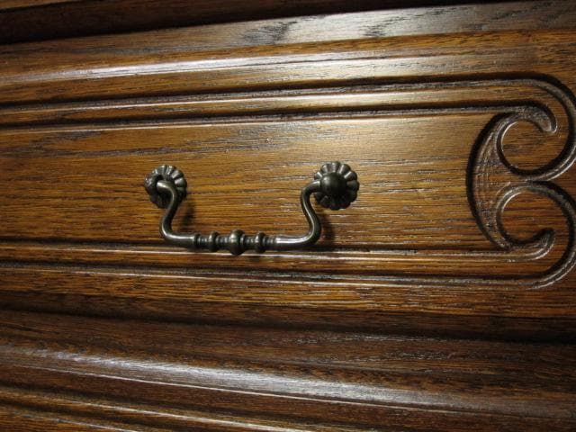 ルーマニア製 オーク材 猫脚 クラシック 6ドロアー 彫刻 チェスト/整理タンス