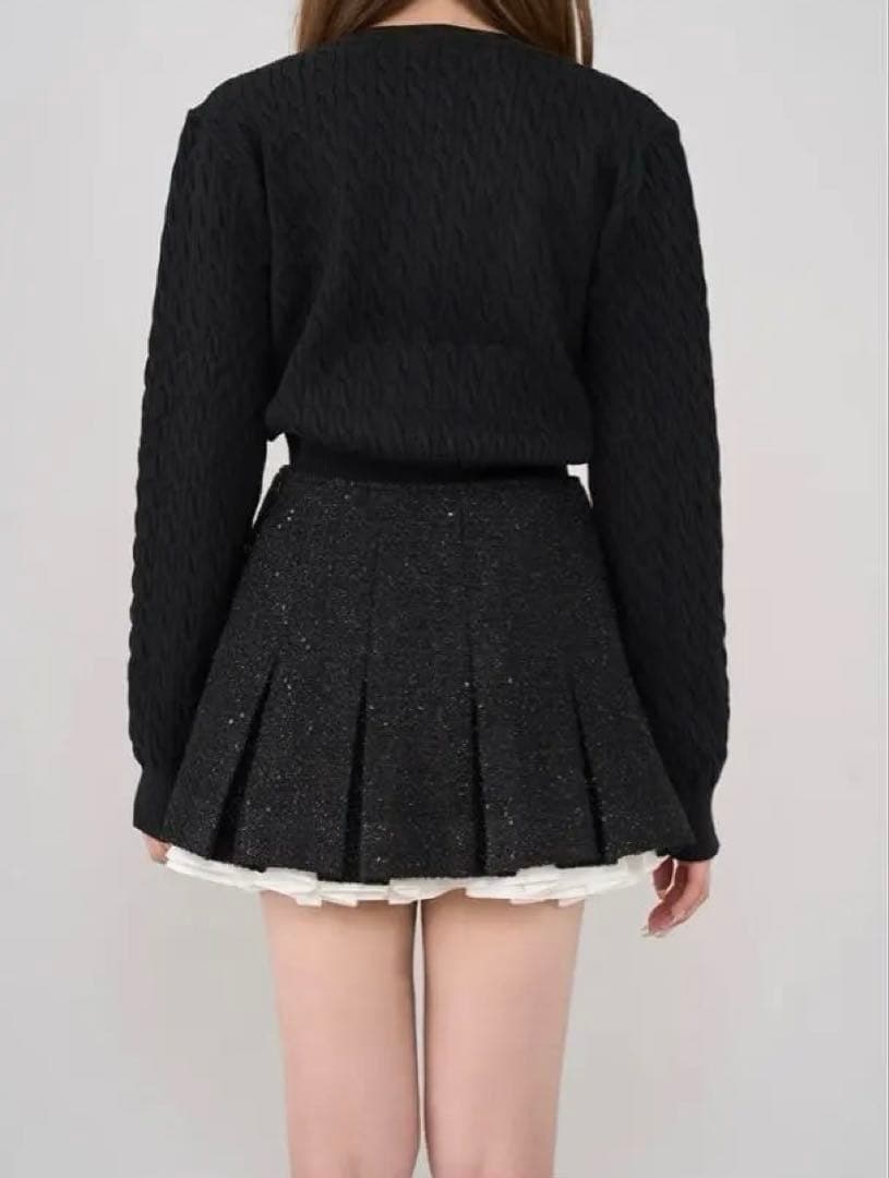Darich ダーリッチ スパンコールツイードミニスカート ブラック M