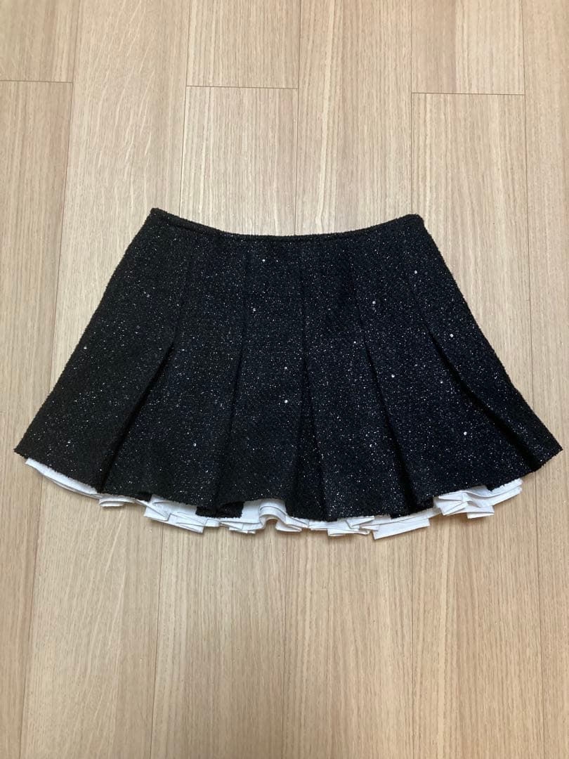 Darich ダーリッチ スパンコールツイードミニスカート ブラック M