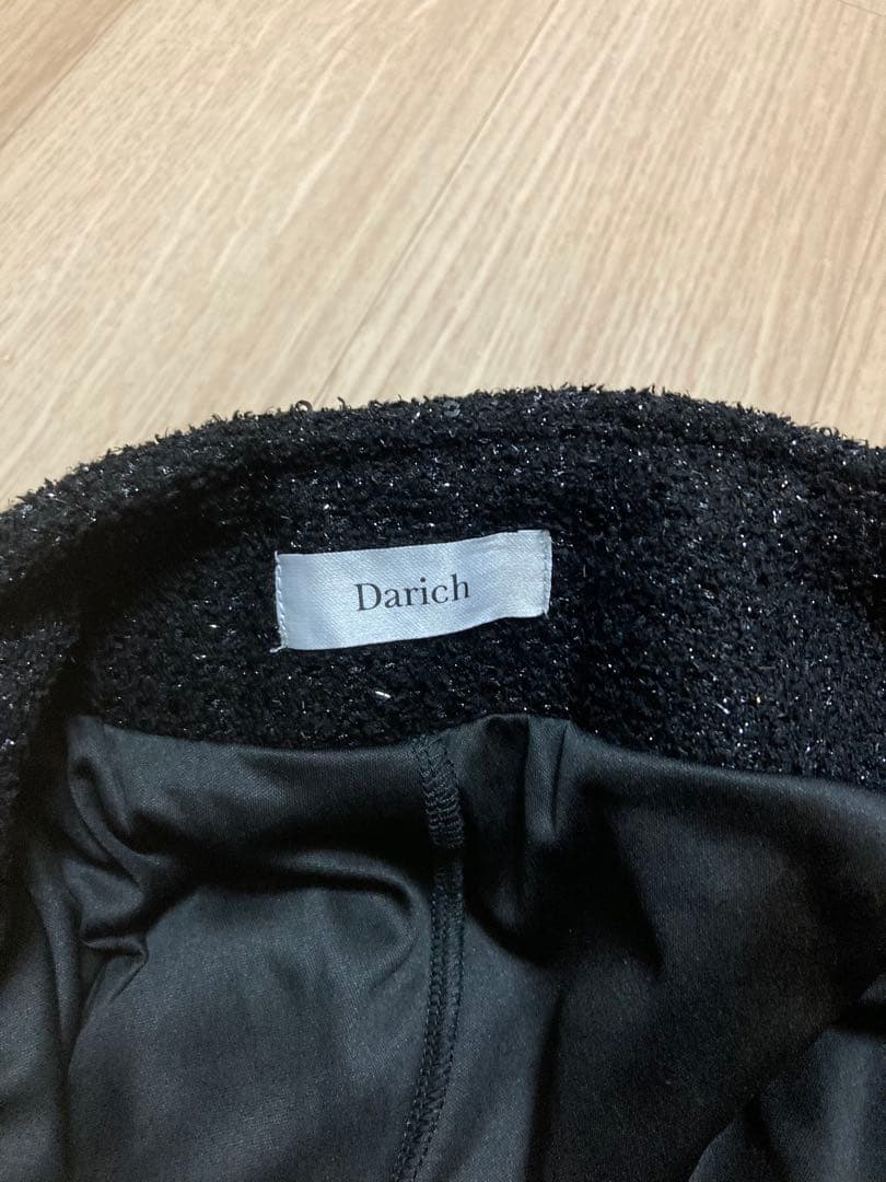 Darich ダーリッチ スパンコールツイードミニスカート ブラック M