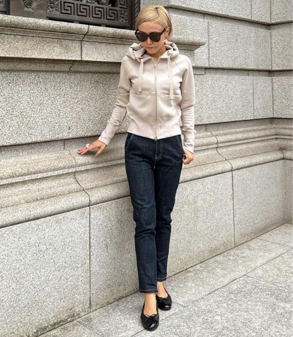 新品JENNE☆日本製美ラインパーカー モカL☆ジェンヌ