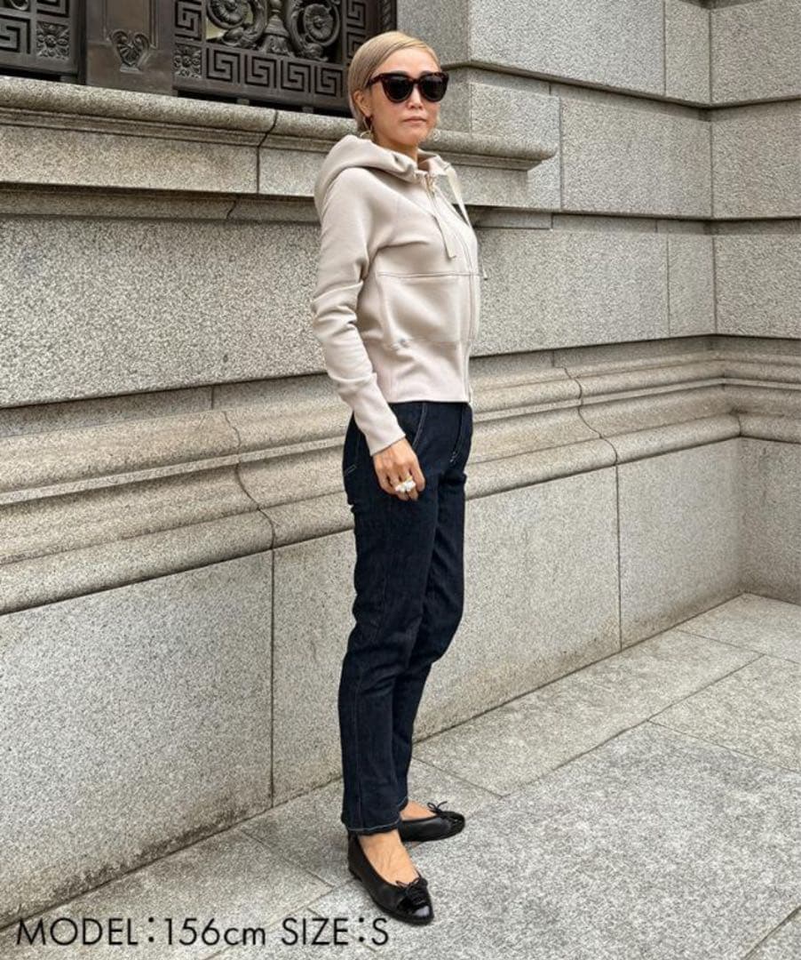 新品JENNE☆日本製美ラインパーカー モカL☆ジェンヌ