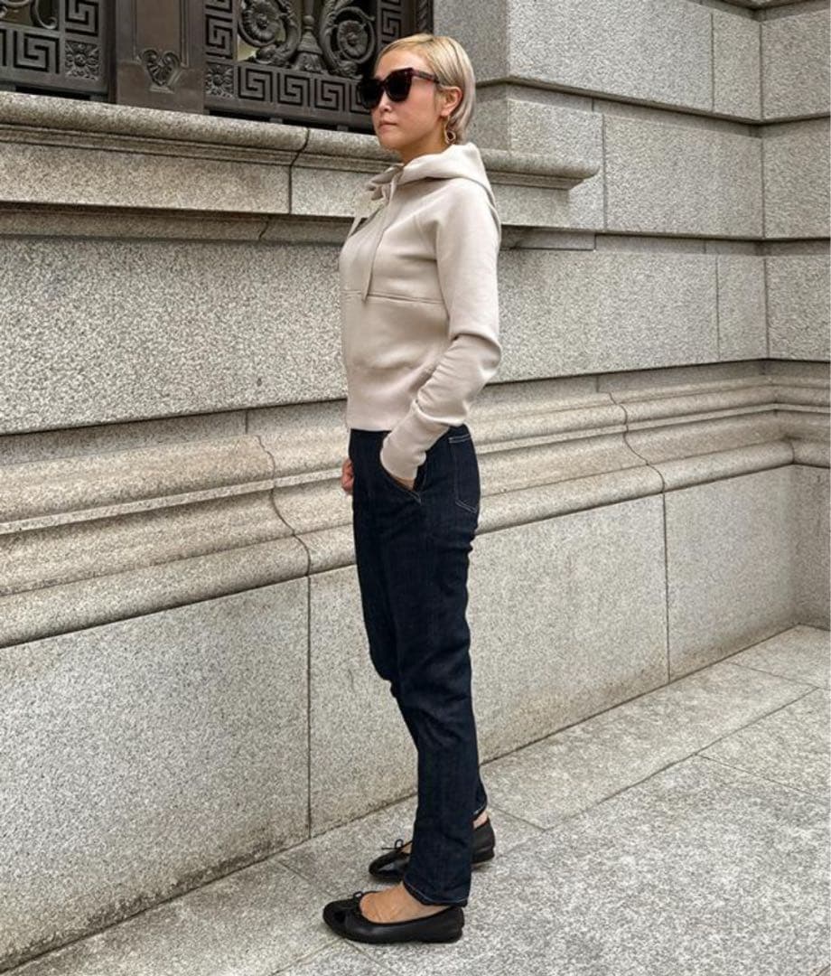 新品JENNE☆日本製美ラインパーカー モカL☆ジェンヌ