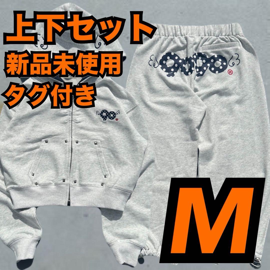 ホワイト　9090 パーカー フーディ セットアップ Hoodie M