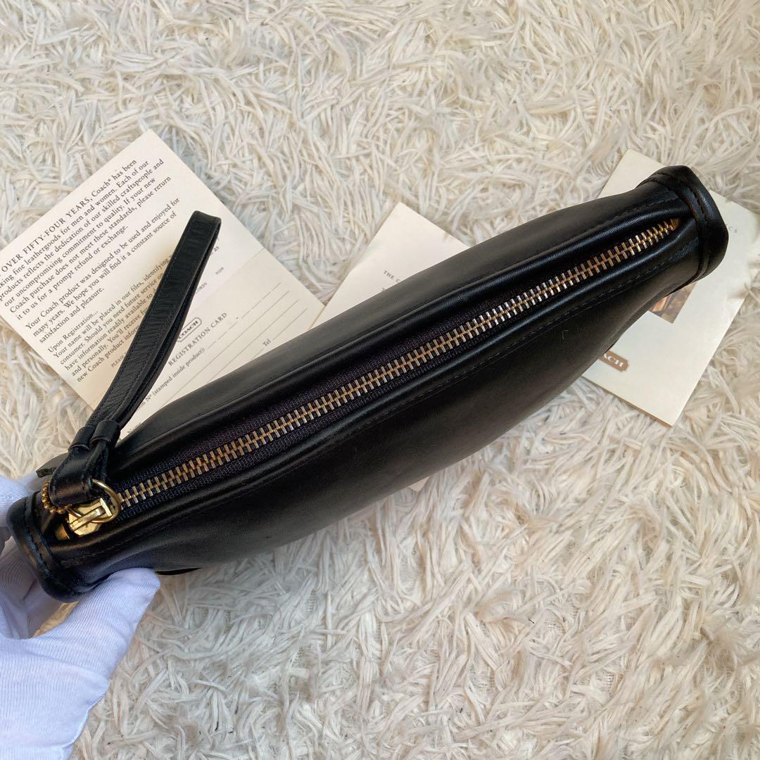 極美品 vintage coach old usa 黒 クラッチバッグ