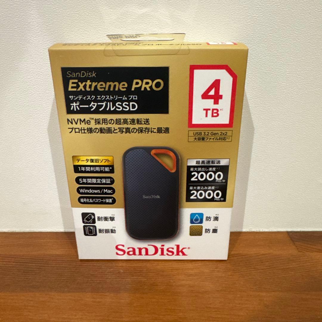【新品未使用】SanDisk Extreme PRO ポータブルSSD4TB