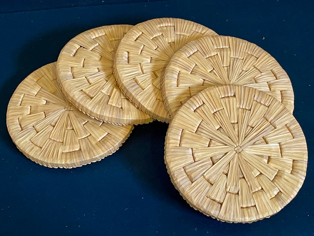 「祖」 円座 5枚 尺1寸 露地道具 茶席 紙箱 茶道具 (Ｂ)