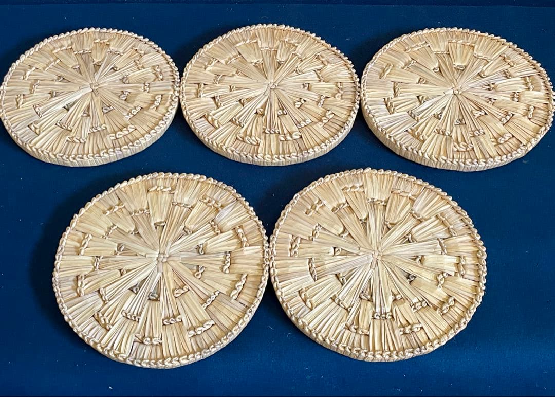 「祖」 円座 5枚 尺1寸 露地道具 茶席 紙箱 茶道具 (Ｂ)