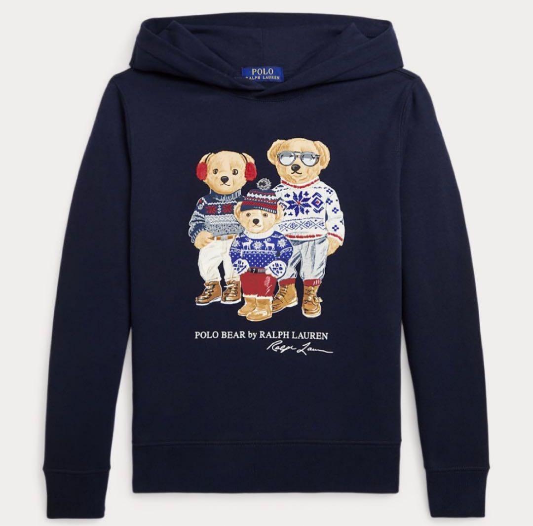 新品　ラルフローレン ポロベア ファミリー フリース フーディ 170 XL