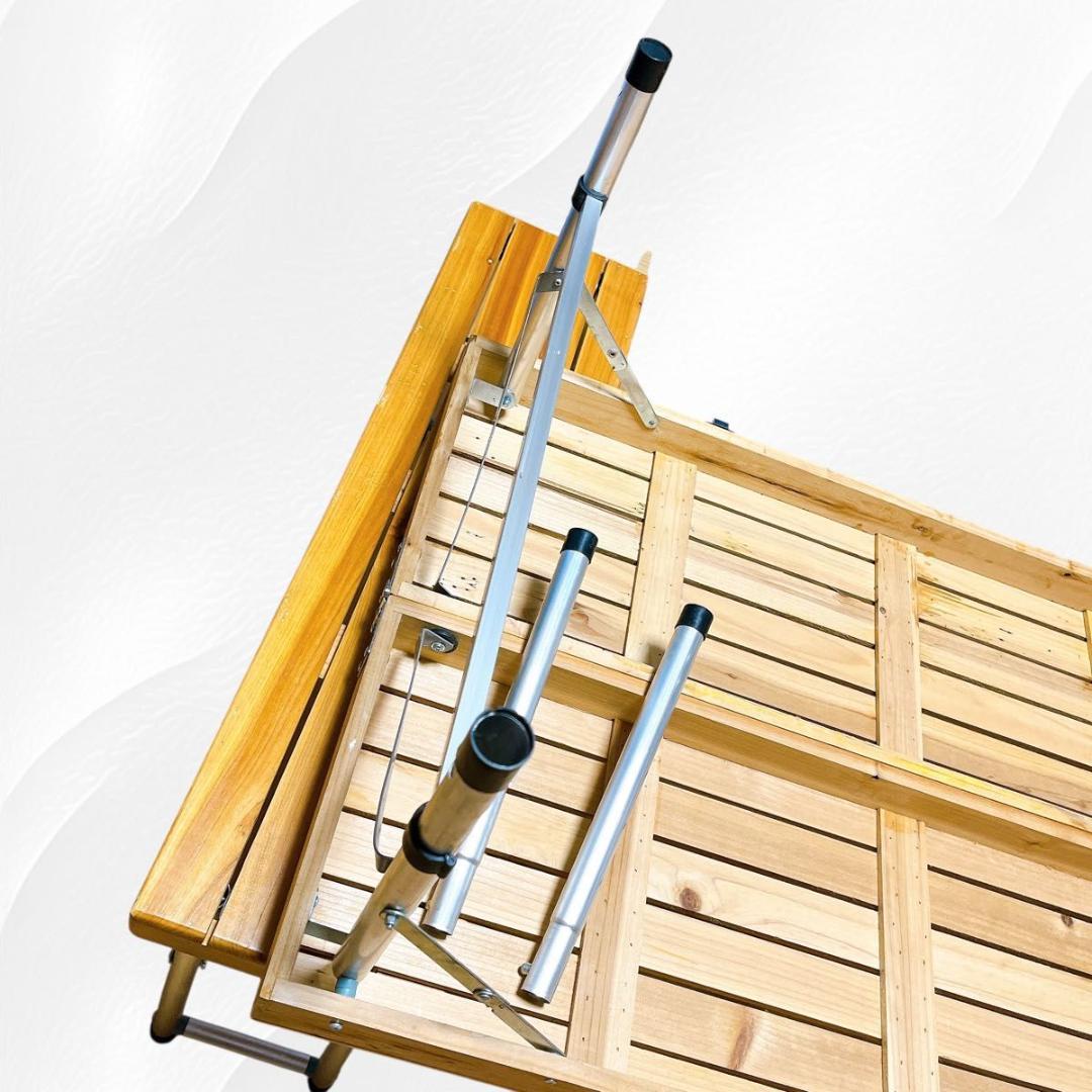 キャプテンスタッグ　アウトドア　折りたたみ　ベンチ テーブルセット　木製♪