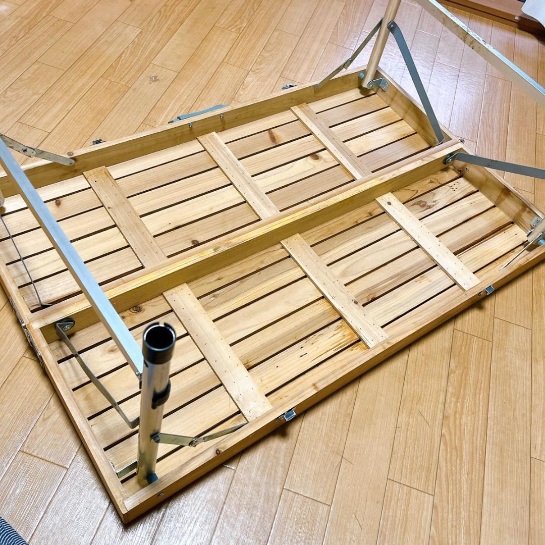 キャプテンスタッグ　アウトドア　折りたたみ　ベンチ テーブルセット　木製♪