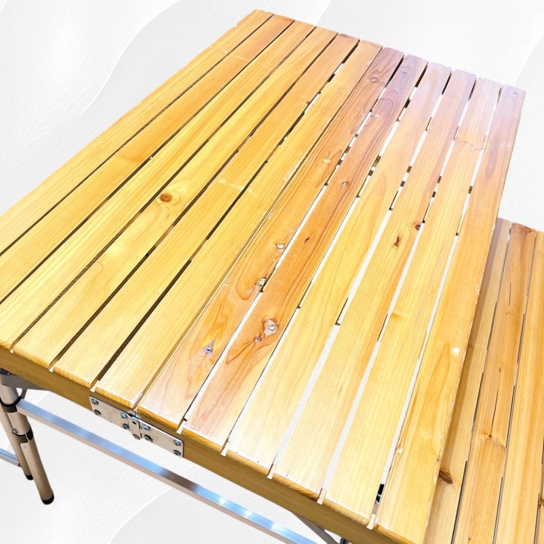 キャプテンスタッグ　アウトドア　折りたたみ　ベンチ テーブルセット　木製♪