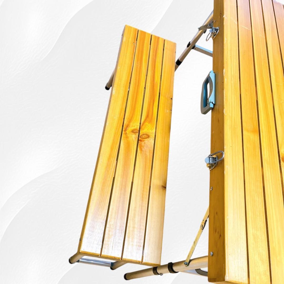 キャプテンスタッグ　アウトドア　折りたたみ　ベンチ テーブルセット　木製♪