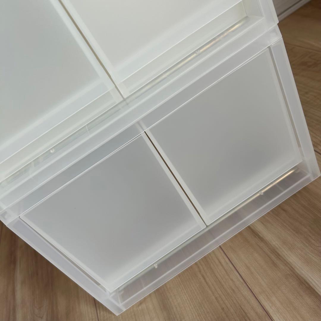 美品 無印良品 ポリプロピレン小物収納ケース 大 引出2個 半透明 6個セット