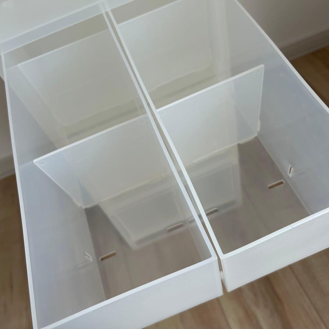 美品 無印良品 ポリプロピレン小物収納ケース 大 引出2個 半透明 6個セット