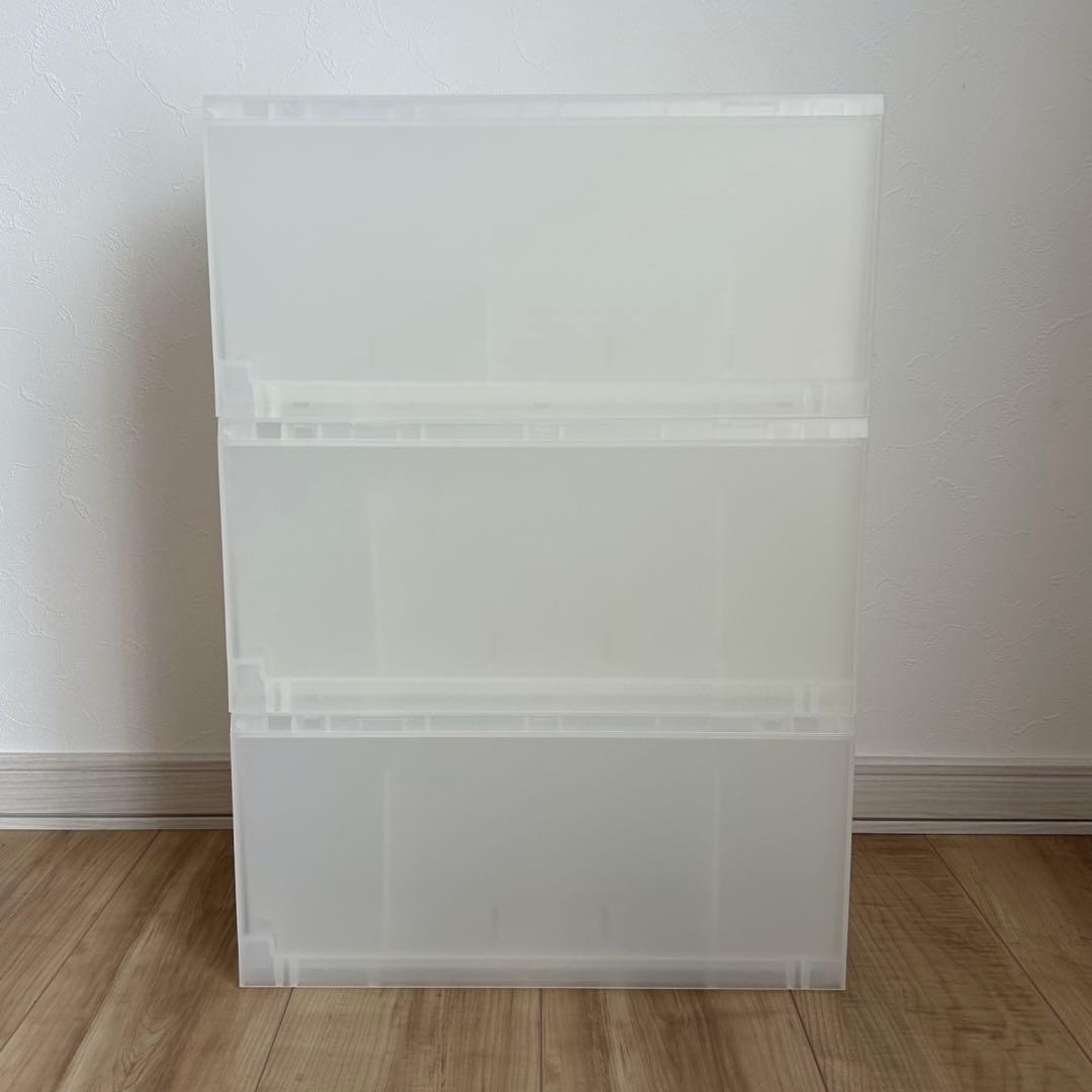 美品 無印良品 ポリプロピレン小物収納ケース 大 引出2個 半透明 6個セット