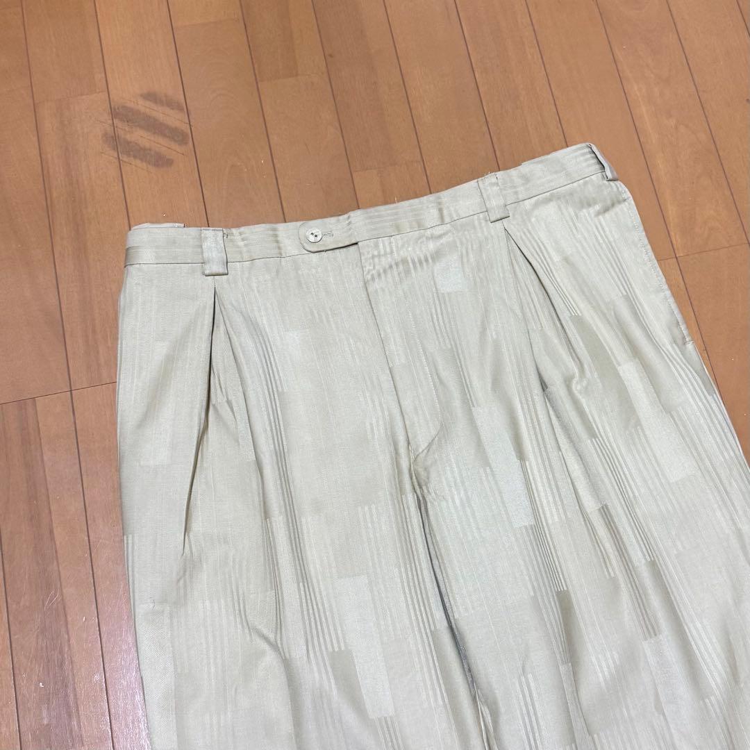 【極太スラックス大放出‼️】Stacy Adams ワイドスラックス クリーム色