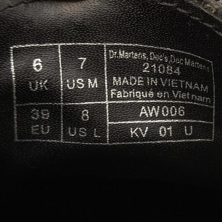 良品 ドクターマーチン 3ホール 1461 UK6 25cm 黒 クリーニング済
