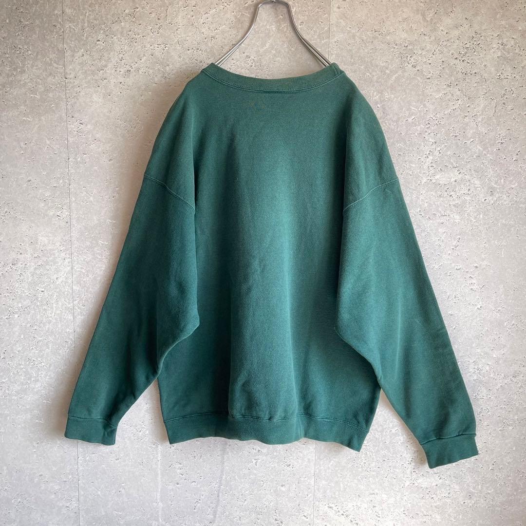 NIKE 銀タグ 90s アメリカ製 スウェット 刺繍ロゴ 1番人気 カーキ 緑