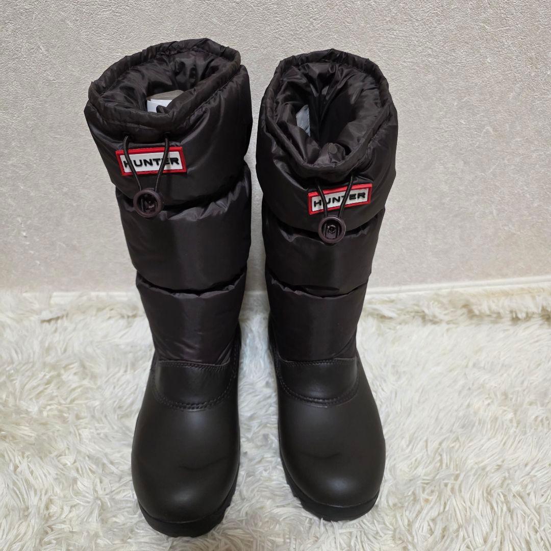 美品　HUNTER　☆UK5 スノーキルトブーツ 黒　ハンター 23.5 24
