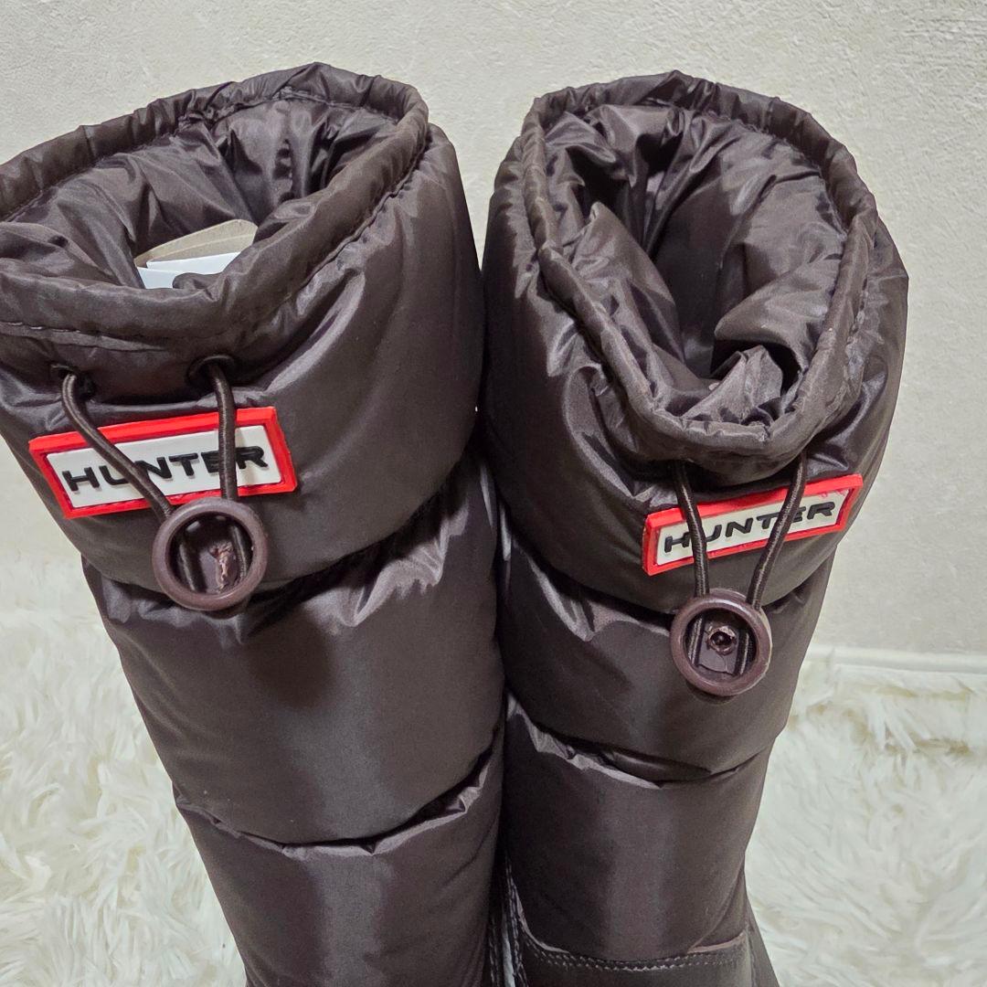 美品　HUNTER　☆UK5 スノーキルトブーツ 黒　ハンター 23.5 24