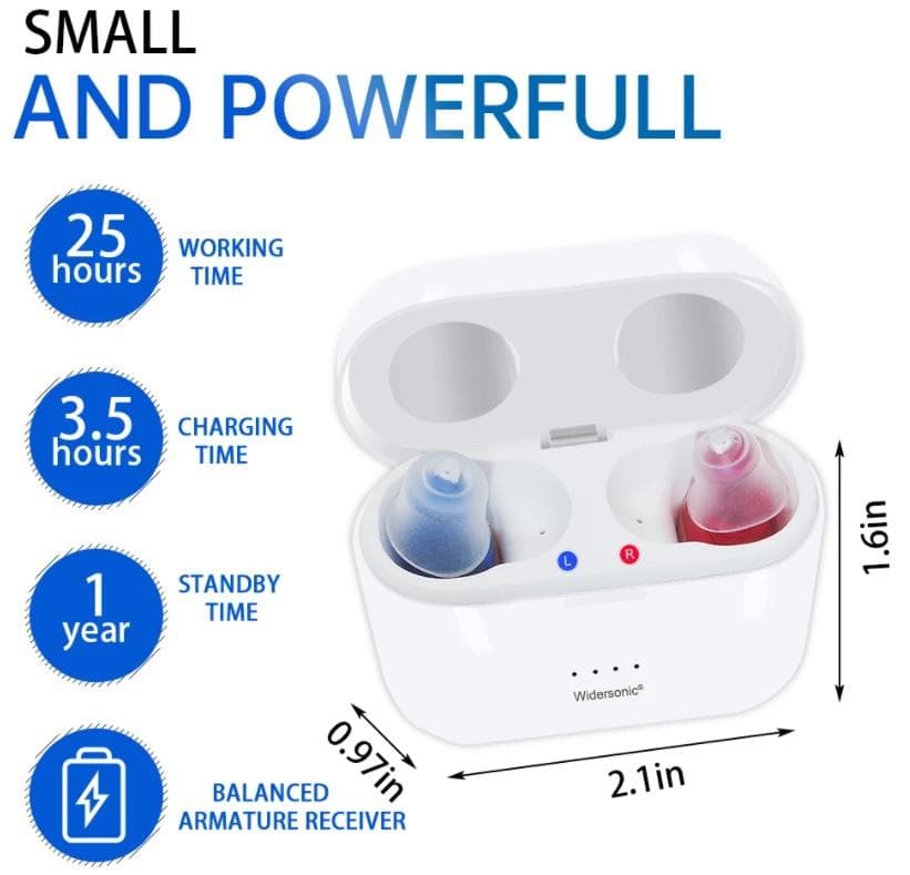 （訳あり品）USB充電式 小さい耳穴集音器　両耳セット　高音質　回転ボリューム付